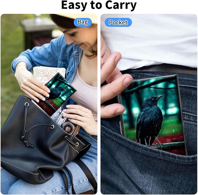 Metal Wallet,Credit Card Holder for Women Men,RFID Blocking Card Holder Mini Slim Aluminum Wallet ID Case Hard Case Business Card Holder Case,Cute Crow Forest
