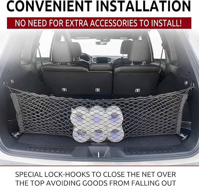 Envelope Style Automotive Elastic Trunk Mesh Cargo Net for Honda Passport 2019-2025 - Premium Trunk - Luggage Net for SUV