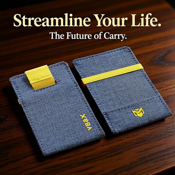 RFID Minimalist Slim Wallet for Men and Women, Holds Up to 12 Cards, Cash, Key Thin and Lightweight Credit Card Holder (Blue Microfiber – Solar Edition)