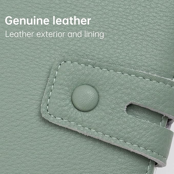 Bveyzi Women's Big Fat Rfid Leather Wristlet Wallet Organizer Large Phone Checkbook Holder with Zipper Pocket (Mint Green)