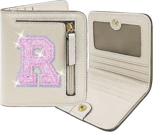 COSHAYSOO Teen Girl Gifts Trendy Stuff Teenager Teenage Tween Preteen Initial Monogrammed Personalized Gift Idea Cream Wallet Small Presents for Daughter Granddaughter Birthday Christmas Cream R