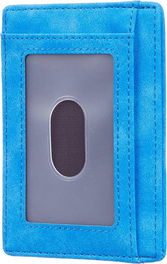 Travelambo Slim Wallet Front Pocket Minimalist Leather RFID Blocking Medium Size