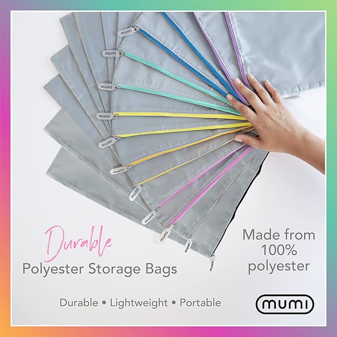 MUMI Travel Shoe Bags Set of 2 – Waterproof Shoe Bag for Travel, Gym, Storage, Packing – Lightweight Shoe Travel Bags for Suitcase, Closet, Backpack – Travel Shoe Organizer for Men and Women (Black)
