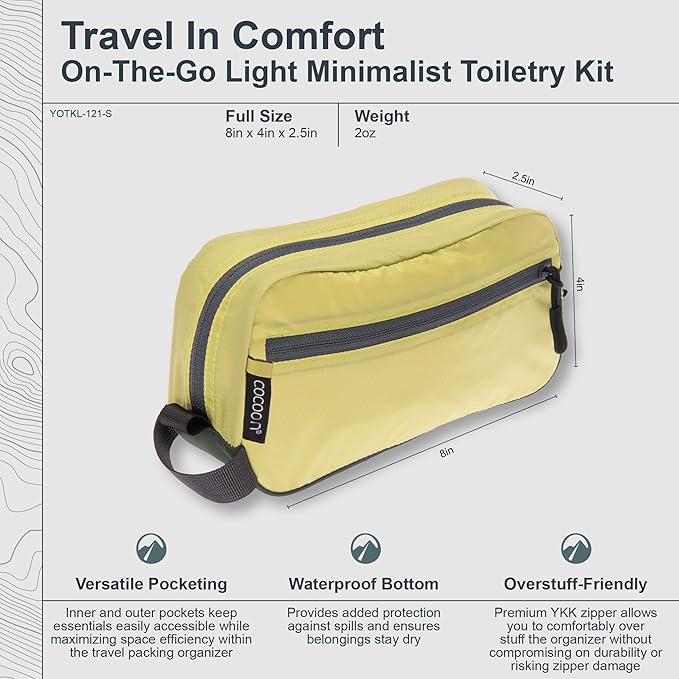 COCOON - Premium - On-The-Go Light Minimalist Toiletry Kit - Wild Lime - Small