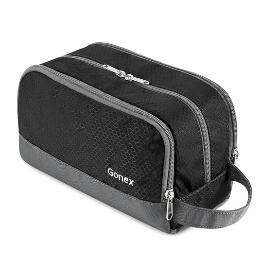 Gonex Travel Toiletry Bag Nylon, Shaving Bag Toiletry Organizer Black