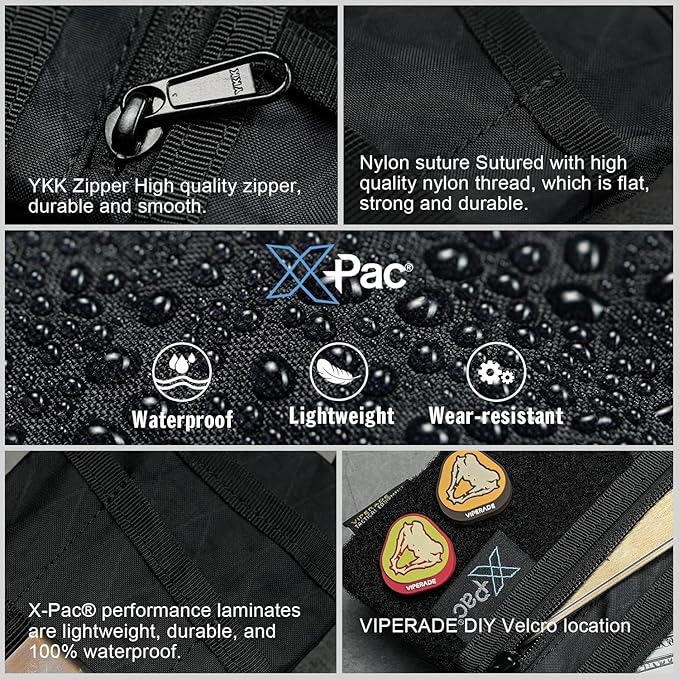 VIPERADE VE16 Pocket Organizer, EDC Pouch for Men, 7 Pockets EDC Pocket Organizer EDC Pouch for Everyday Carry, Multitool Pocket Pouch Wallet for EDC Gears, Pocket Pouch for Men
