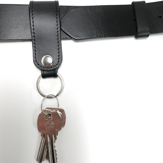 Key Chain Genuine Leather Car Keychain for Belt, Universal Key Fob Keychain Holder for Men and Women