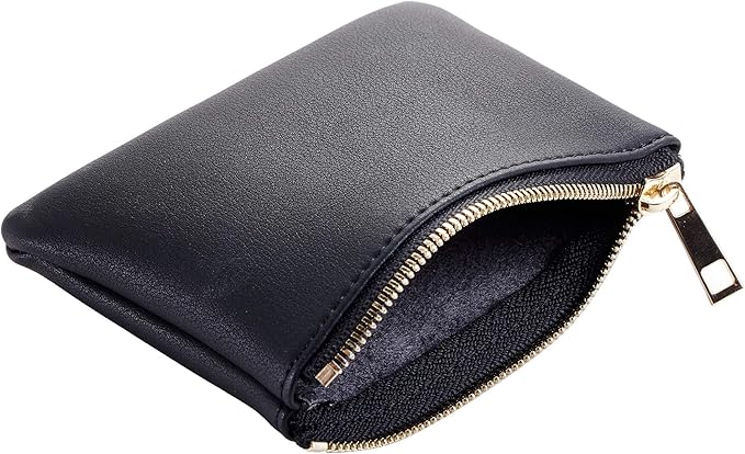 Chelmon Vegan Leather Coin Purse Pouch Change Purse With Zipper For Men Women