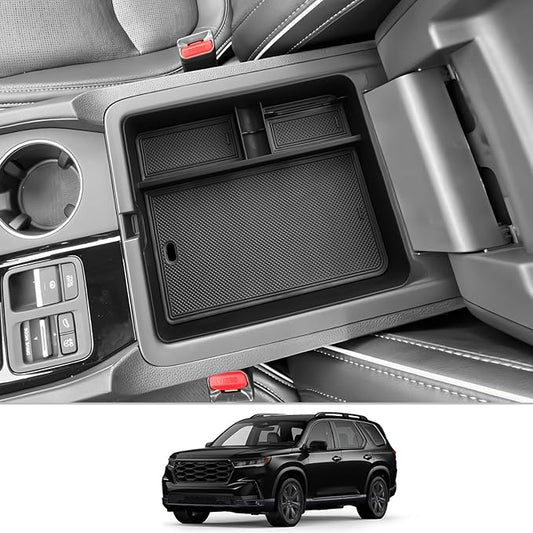CDEFG 2023 2024 2025 Pilot Center Console Organizer Tray for 2023-2025 Honda Pilot Touring Sport EX-L Elite TrailSport LX Middle Console Storage Box 2024-2026 Ridgeline/ 2024-2026 Passport (Type B)