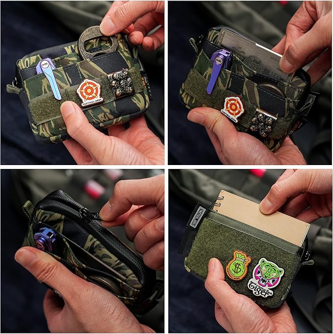TACTICAL GEEK Storage A3 EDC Pouch Organizer, Nylon Multi-Functional Utility Small Tool Pocket, Multi-Purpose Molle EDC Gadget Storage Pouch, Nylon Compact Organizer for Daily Carry Camo