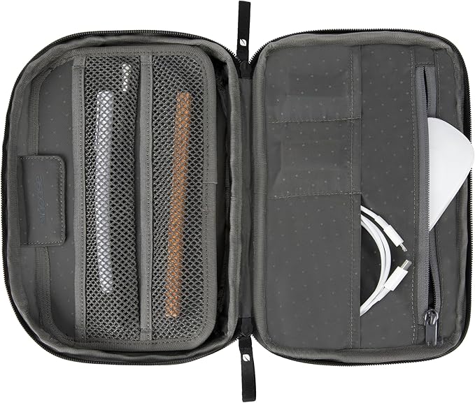 Incase A.R.C Accessory Organizer - Electronic Organizer Travel Case + Cord Storage - Efficient Cable Management - Compact & Durable Electronics Organizer, Black (10 x 3 x 2 in)