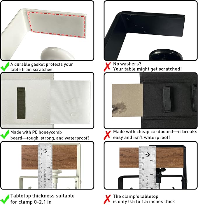 [Upgraded] Under Desk Cable Management, 48" Cord Organizer, with Silicone Pads (No Scratch!), 16 Cable Ties, Washable PE Honeycomb Base,Fits Any Desk 0-2.1", No Stinky Cardboard!Beige 48"L x 6"W