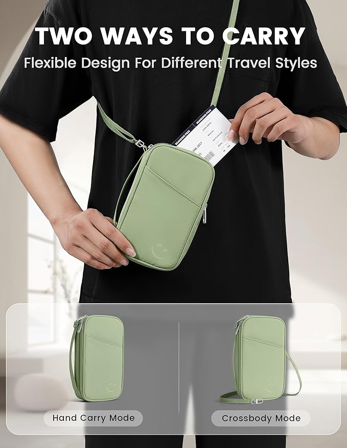 Travelkin 2-in-1 Passport Holder & Travel Organizer for Family with RFID Blocking, Multiple Passport Wallet for Men Women, Travel document holder for Credit Cards, Cash, and Electronic Essentials