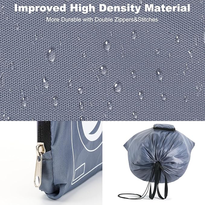 Laundry Bag, 24" x 33" Extra Large Heavy Duty, Nylon, Travel, Camping, Gray, Drawstring Closure