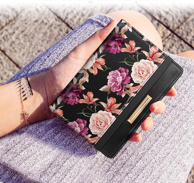 Passport Holder Cover RFID Blocking Cute Slim Travel Passport Wallet for Women,Black