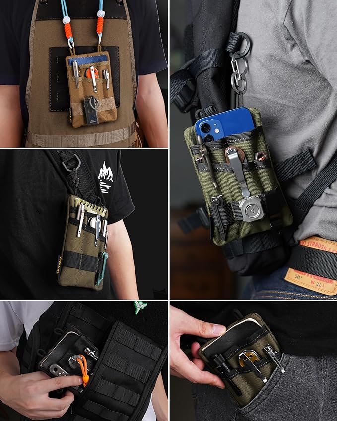 VIPERADE VE1 Pocket Organizer, EDC Pouch for Men, EDC Organizer Storage EDC Gears, Multitool Pocket Pouch Hold Your Flashlight/Pocket Knife, Pen, Notebook