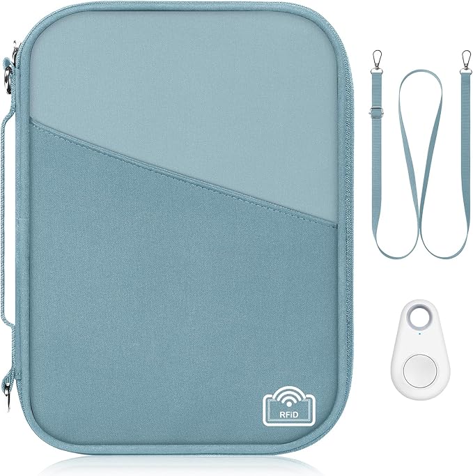 EcoVision Family Passport Holder for Travel with RFID Blocking, Traveling Essentials Organizer Pouch Bag, Light Passport Wallet for Travel Must Haves Accessories for Women Men