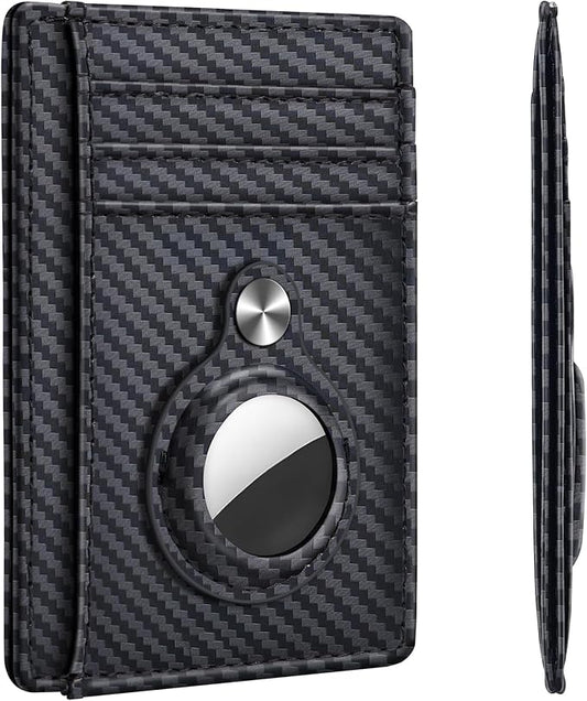 Hawanik Slim Minimalist Front Pocket Air Tag Wallet, RFID Blocking Card Holder Wallet with Airtag Holder