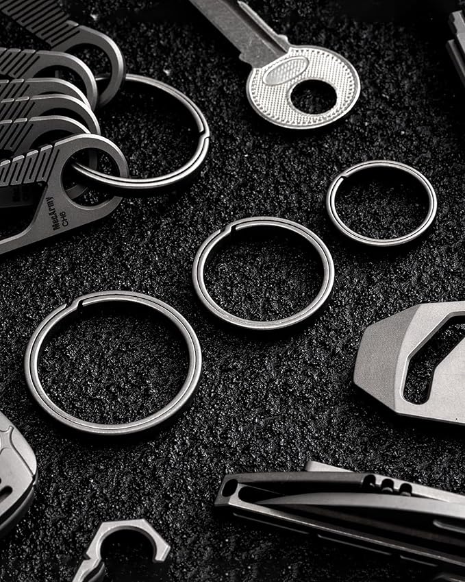 MecArmy Titanium 3pcs/4pcs/7pcs/18pcs Key Rings Keychain Large Small Split Rings