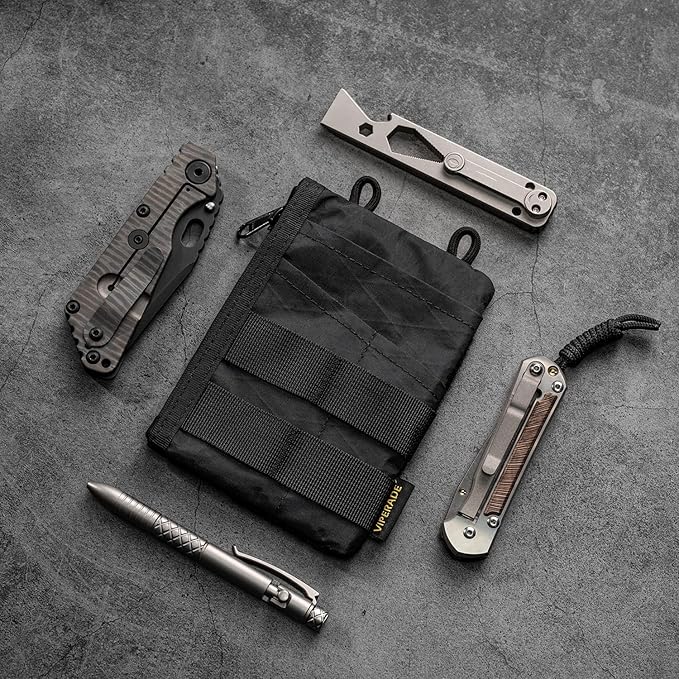 VIPERADE VE18 EDC Pouch, Pocket Organizer for Men, EDC Pocket Organizer, 3 Slots with 2 Zipper Pockets, Multitool Pouch