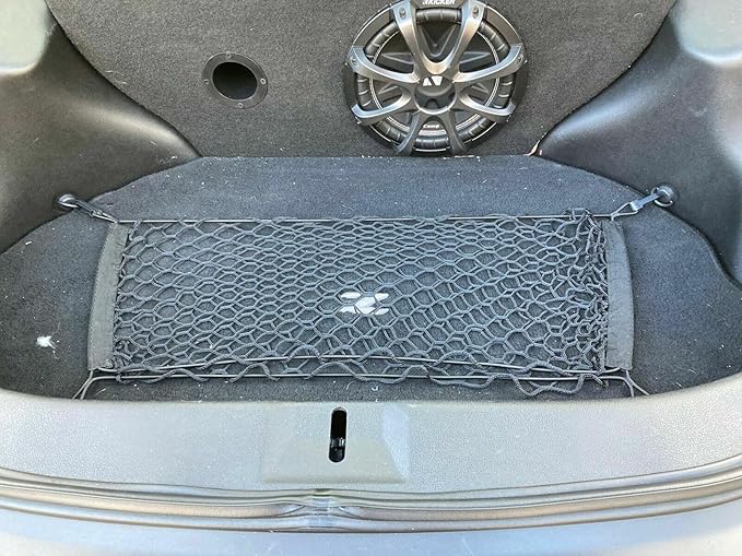 Trunk Organizer Cargo Net for Nissan 370Z 2009-2021 - Floor Style Cargo Net for Coupe - Premium Mesh Elastic Car Trunk Organizer Vehicle Carrier Storage - Compatible with Nissan 370Z