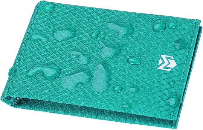 Minimalist RFID Blocking Slim Wallet for Men – Waterproof Microfiber Front Pocket Bifold Card Holder – Holds 10 Cards & Cash, Aurora Green Edition