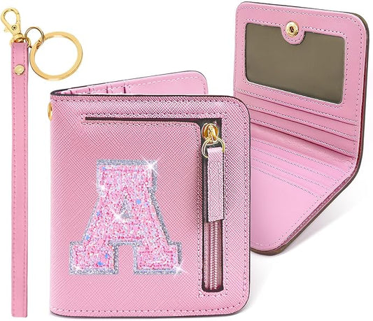 COSHAYSOO Initial RFID Girls Wallet Wristlet Mothers Day Graduation Birthday Gift Ideas for 6 7 8 9 10 11 12 13 14 Year Old Girl Girly Gifts Tween Preteen Teen Preppy Trendy Stuff Pink Letter A