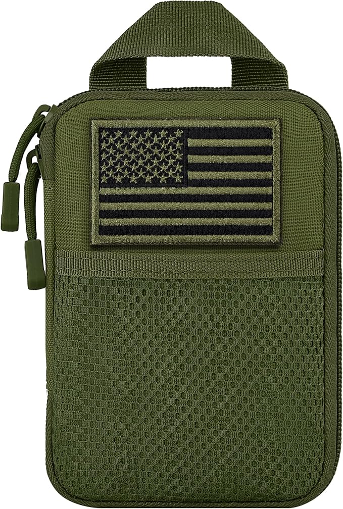 IronSeals Tactical Molle EDC Pouch Utility Tool Pouch Compact Pocket Organizer Pouch with US Flag Patch