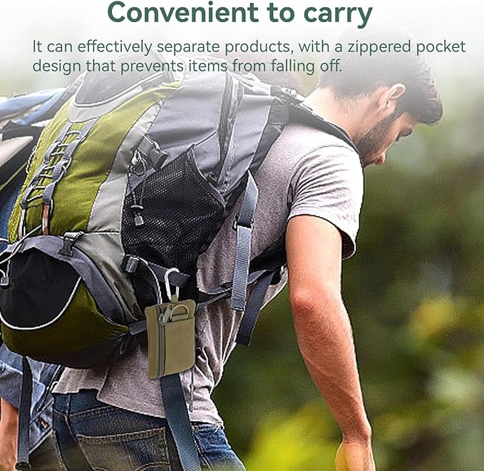 HERCHR Mini Size EDC Utility Pouch Bags First Aid Pouch Organizer Storage Pouch Waist Pack with Carabiner