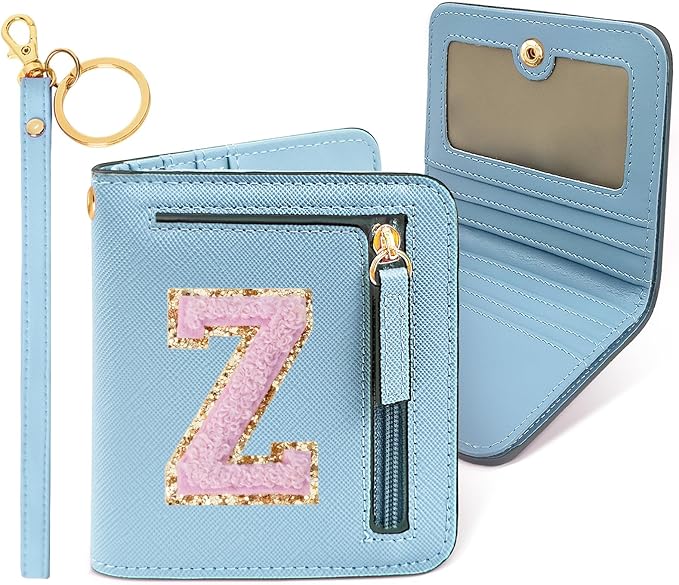 COSHAYSOO Personalized Easter Basket Stuffer Birthday Graduation Appreciation Thanksgiving Gifts for Girls 7 8 9 10 11 12 13 14 year old RFID Wallet Blue Small Initial Letter Z