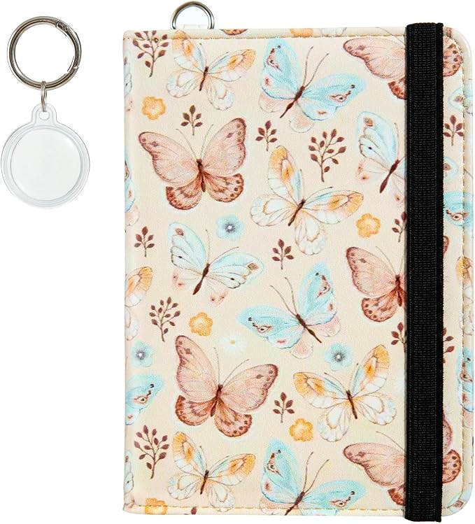 AIRMORS AirTag Passport Holder,Cute Travel Wallet RFID Blocking Family Passport Protector Case Credit Card Slots for Women