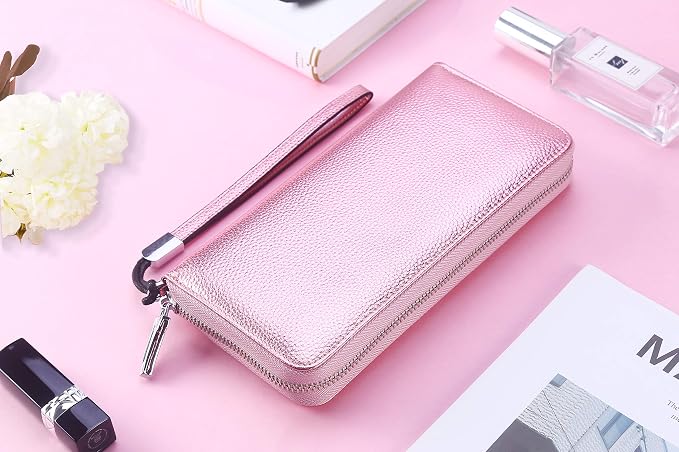 Lavemi Small Compact Women Wallet RFID Blocking Genuine Leather Bifold Purse with ID Windows