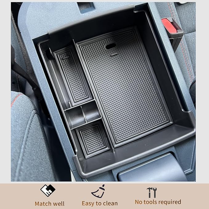 For Ford Maverick 2022 2023 2024 2025 Interior Accessories Center Consoles Tray Organizer Car Armrest Storage Box Insert Container ABS Holder Cover (For 2022-2025 Maverick)