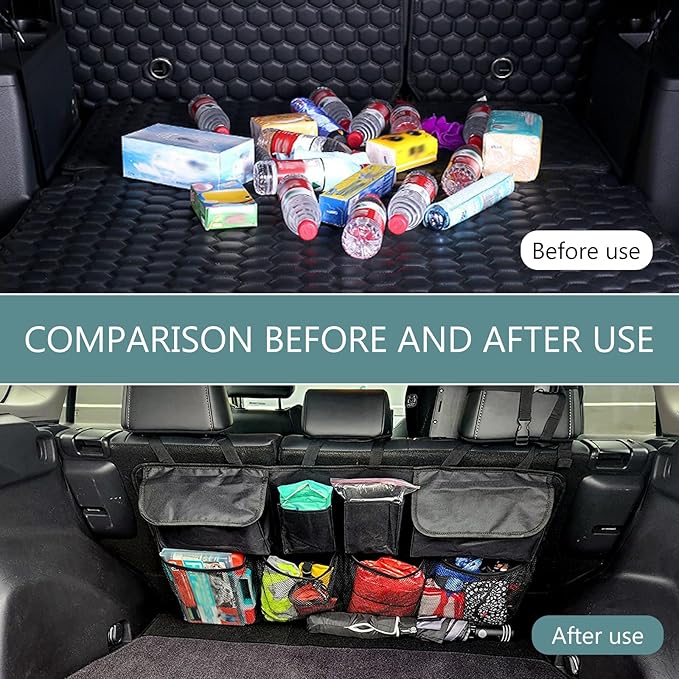 Car Trunk Organizer,Large Capacity Car Organizers and Storage, Foldable Backseat Hanging Storage, Car Cargo Storage Accessories for SUV, Truck, MPV