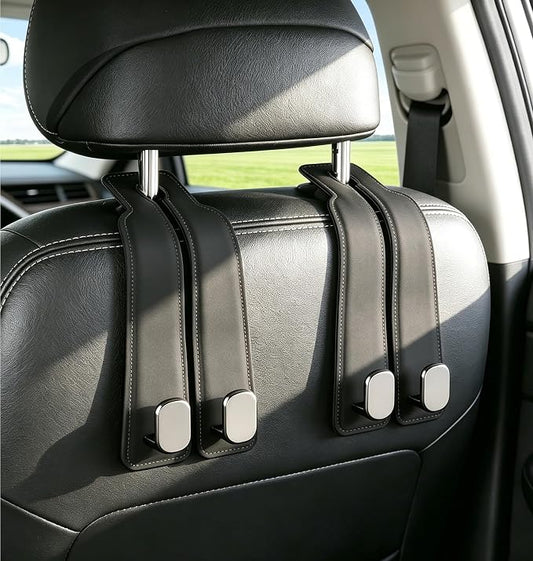 2 Pack Car Hooks for Headrest, Car Purse Hook Seat Back Hanger Storage Organizer, Multifunctional Car Hanger & Holder for Heatrest, Seat, Bag, Purse