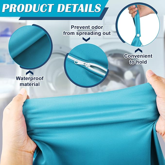 Shappy 2 Pack Large Travel Laundry Bags, Large Wet Dry Waterproof Dirty Clothes Bag for Suitcase, Swimsuit Beach Gym College Dorm Wet Bag(Solid Green Pink)