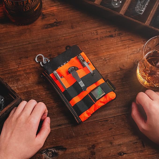 VIPERADE VE16 X-pac Pocket Organizer, EDC Pouch for Men, 7 Pockets EDC Pocket Organizer EDC Pouch for Everyday Carry, Multitool Pocket Pouch Wallet, Pocket Pouch for Men