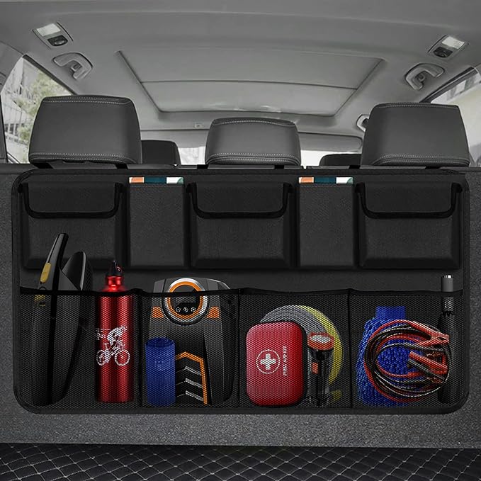 Snuopfy Car Trunk Organizer, Backseat Hanging Organizer with 9 Large Storage Bag Super Capacity -Trunk Organizer for SUV,Truck,Van -Your Space Saving Expert (9 Pocket)