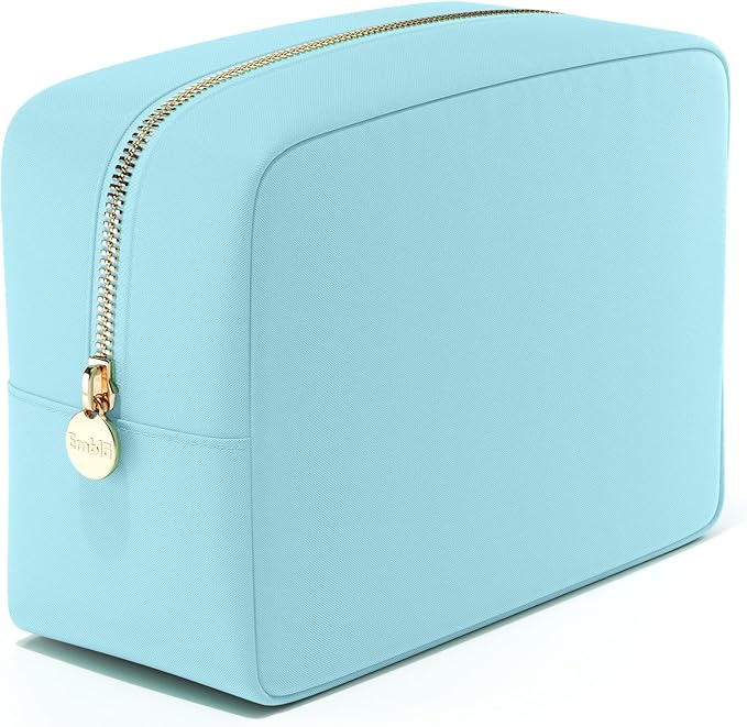 Embla Large Makeup Bag and Waterproof Nylon Travel Toiletry Bag, Large Capacity Cosmetic Zipper Pouch, Turquoise