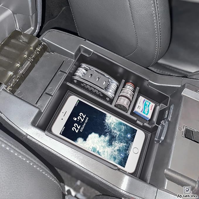 RUNROAD Center Console Insert Organizer Compatible with Ford Explorer 2012-2019 Accessories, Interior Armrest Secondary Storage Box ABS Materials Coin Holder Console Tray Storage Compartments, Black