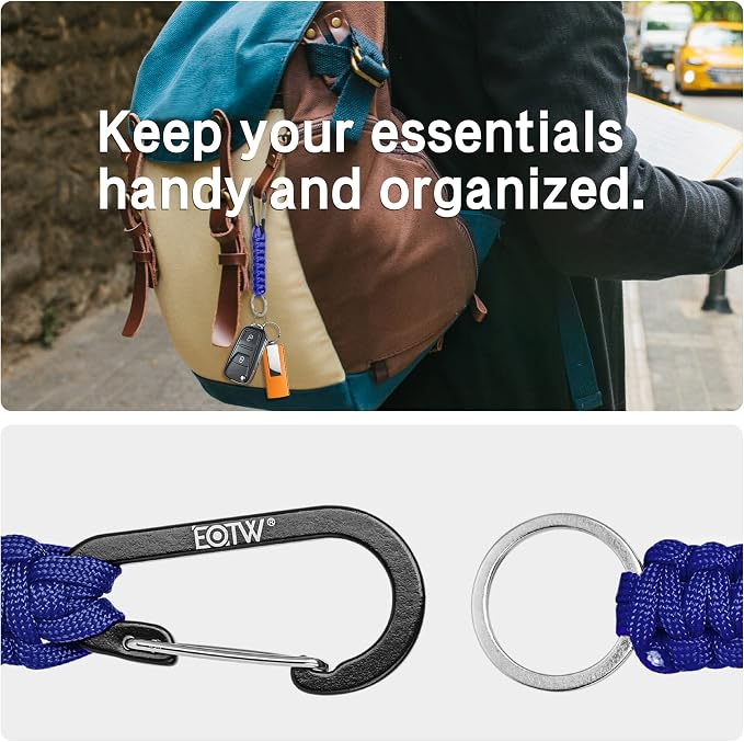 EOTW Carabiner Keychain,Paracord Keychain Small Aluminum Clip D Ring for Camping, Hiking, Fishing, Or As A Key Organizer