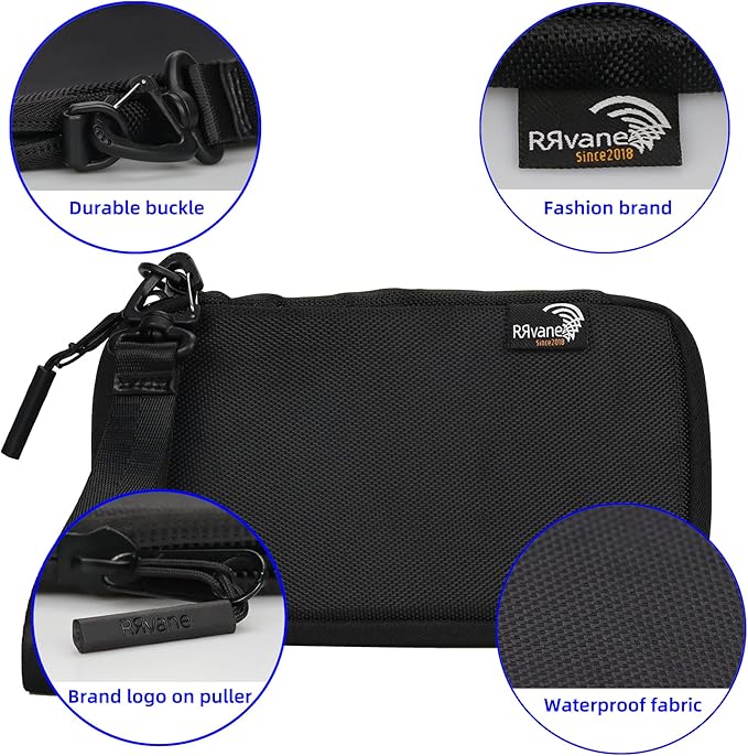 Travel Wallet Lightweight Zipped Document Organizer Bag Family Passport Holder with Detachable Wrist Strap for Women and Men