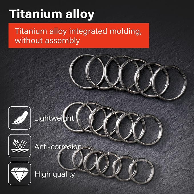 MecArmy Titanium 3pcs/4pcs/7pcs/18pcs Key Rings Keychain Large Small Split Rings