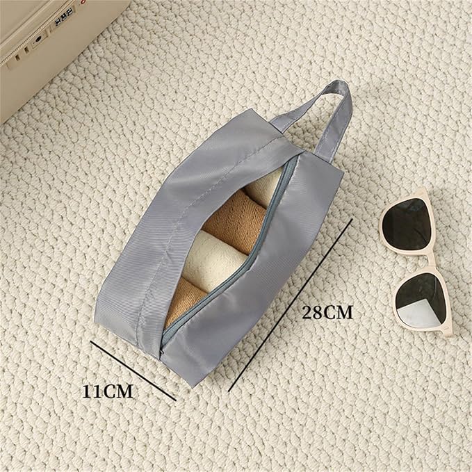 Twill Fabric Organiser with Handle Portable Laundry Bag for Underwear Socks Travel Essential Breathable Travel Underwear Organiser
