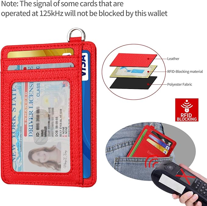 EcoVision Slim Minimalist Front Pocket Wallet, RFID Blocking Credit Card Holder Wallet with Detachable D-Shackle for Men Women