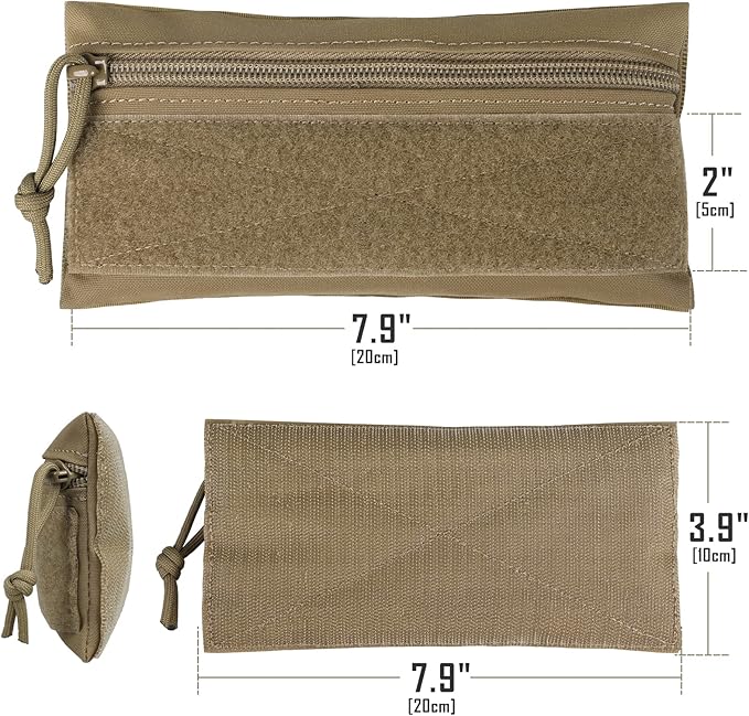 WYNEX Tactical Tool Zipper Pouch, Bag Insert EDC Organizer Utility Admin Storage Pocket Accessories Snack Pouch with Hook Backing for MK3 MK4 Chest Rig