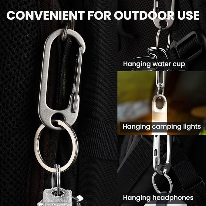 Prometheism Stainless Steel Keychain, Keyring Clip Holder Organizer for Home and Car,Carabiner Keys Finder