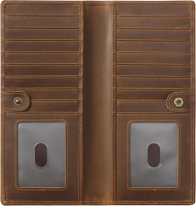 Jack&Chris Genuine Leather Wallet Women, Multi-Card RFID Bifold Wallet with Zipper Coin Pocket, Credit Card Holder for Women