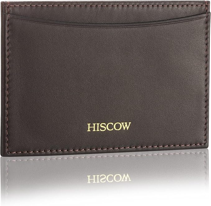 Leather Thin Card Holder, Slim ID Case Small Credit Card Wallet for Men & Women (Coffee)