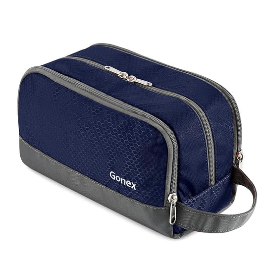 Gonex Travel Toiletry Bag Nylon, Shaving Bag Toiletry Organizer Deep Blue